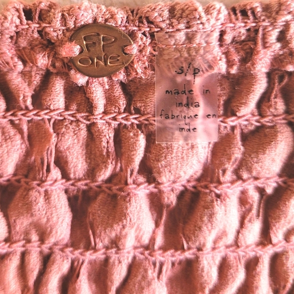 FREE PEOPLE Dusty Rose Flowy Asymmetrical Dress with Ruffles Size Small - Picture 9 of 9